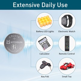 CR2016 Batteries 3V Lithium Cell - 3 Volt CR 2016 Coin Button Lithium Battery for Toyota Camry Rav4 Car Key Fob Remote Control LED Light Candles Garage Door Opener Monitor Bathroom Scale (20 Pcs)