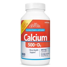 21st Century Calcium 500 Plus D Caplets, 400 Count