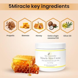 Bee Naturals Miracle Skin Creme - All Natural Skin Cream - Pure Nourishment for Your Skin (4 Oz)