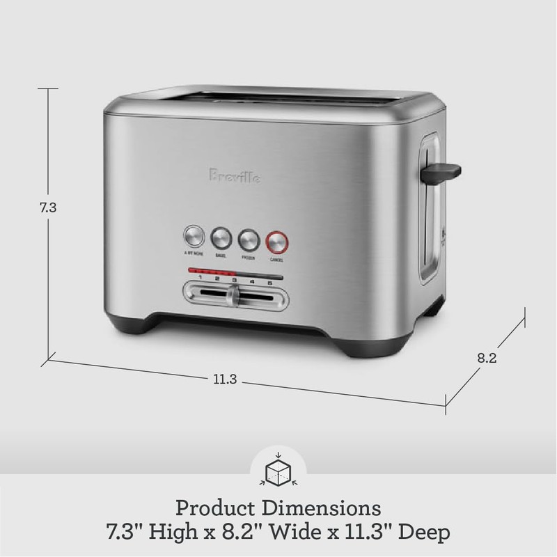 Breville BTA720XL Bit More Toaster, 2 Slice, Brushed Stainless Steel