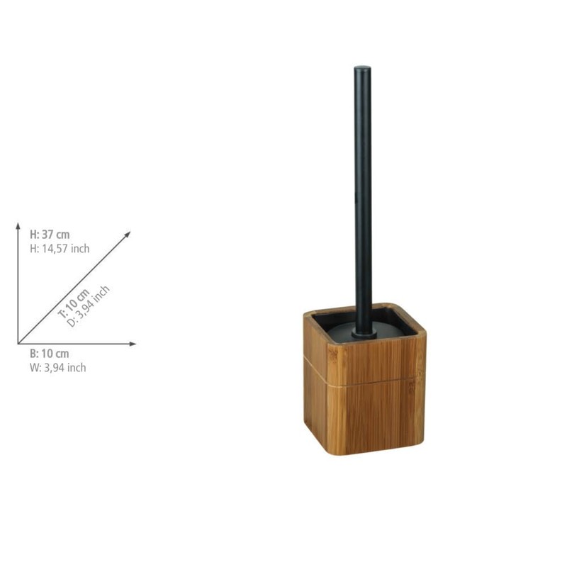 WENKO Serro Stand Toilet Brush with Stainless Steel Handle and