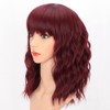 AISI HAIR Synthetic Curly Bob Wig with Bangs Short Bob