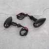 Retro Bullet Motorcycle Taillights Brake Turn Signal Light Indicator Black