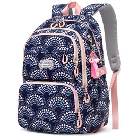 Tanou School Backpack Girls Kids School Bag Lightweight Large Capacity Girls Backpack School Casual School Bag Fashion School Bag for Girls with Pendant, navy