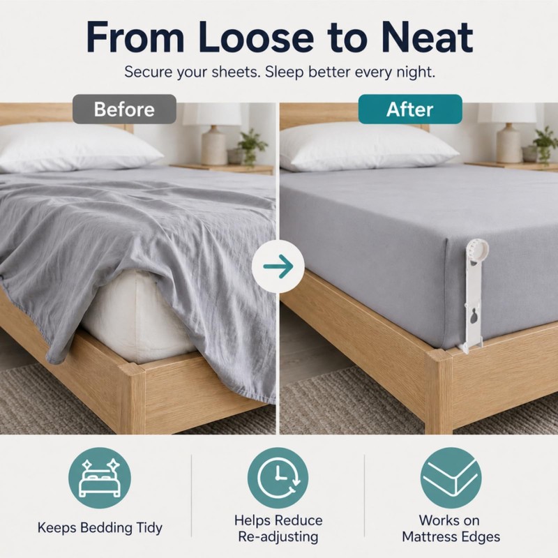 Estate & Co. 4 Pack Adjustable Bed Sheet Holders for