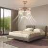 18in Modern Round Ceiling Fan Light w/Remote & Timing Champagne-gold