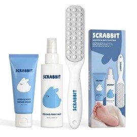 Scrabbit Foot Callus Eraser + Callus Softener + Foot File + Foot Cream Set Smooth and Silky Foot Trio Foot Calluses / 스크래빗 발각질지우개 각질연화제 + 풋 파일 + 풋 크림 세트 스무스 앤 실키 풋 트리오 발각질
