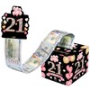 21st Birthday Money Box - Black Pink Pull Surprise Cash