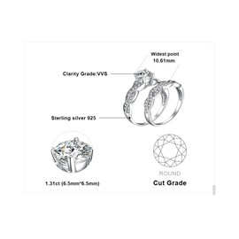 JewelryPalace Wedding Bands Engagement Rings for Women, 14K Gold Plated 925 Sterling Silver Cubic Zirconia Promise Rings for Her, Infinity Anniversary 1.5ct Simulated Diamond Ring Set Size 6.5