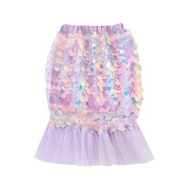 Toddler Baby Girls Mermaid Tail Tutu Sequins Dress Birthday Tulle Skirt Casual Beach Sundress Party Clothes, Purple, 1-2T