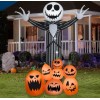 Gemmy Animated Projection Airblown-Fire & Ice-Jack Skellington Scene-Giant-Di