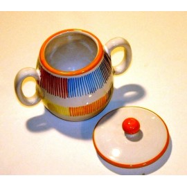 Deruta Ceramic Majolica Arco Sugar Bowl W Lid 10oz