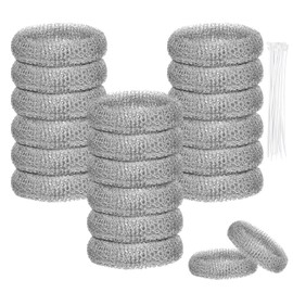 Lint Traps for Washing Machine Hose, 20 pcs Stainless Steel Lint Snare Traps, Laundry Mesh Washer Hose Filter, Washer Drain Lint Catcher with 20 pcs Cable Ties
