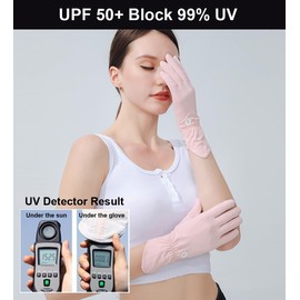 SUJAYU Ultra Thin Full Finger UV Protection Gloves Driving Gloves Women, Breathable UV Gloves Sun Gloves Sun Protection Gloves, UV Light Gloves Women Cycling Gloves for Women (Grey)