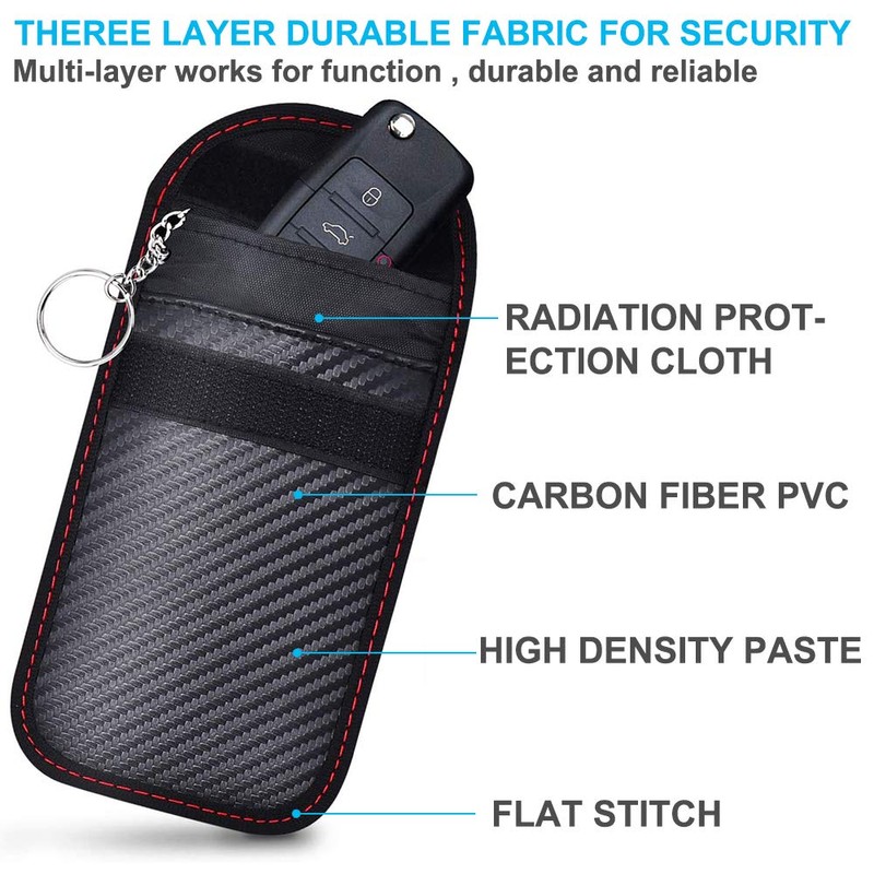 2 Car Key Signal Blocker Pouches，Premium Faraday Cage Car Key