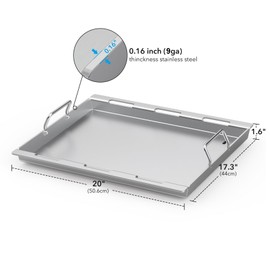 Stanbroil Full Size Griddle Insert for Weber Spirit 200 Series Gas Grill, Stainless Steel Flat Top Griddle for Weber Spirit I & II S-210 E-210 E-215 E-220