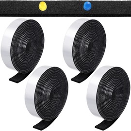 4 Rolls 120 Inch Felt Strip with Adhesive Backing Felt Tapes Furniture Felt Strip Rolls Self Stick Heavy Duty Polyester for Protecting Furniture and DIY Adhesive (Black, 1 Inch)