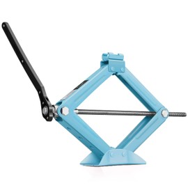 Auto Dynasty Scissor Jack, 1.5 Ton (3306 LBS) Portable Car Lift Jack, Quick Lift Car Tire Changing Kit with Extended Ratchet Wrench for SUV MPV Auto, Sky Blue