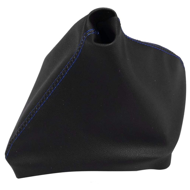 AERZETIX: Gear Stick Gaiter Faux Leather Black with Blue Stitching
