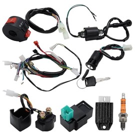 Full Electric Wiring Harness Coil Rectifier CDI Kit, Replacement for 50cc 70cc 110cc 125cc ATV Quad Replacement for Dirt Bike Replacement for ATV Replacement for Go Kart