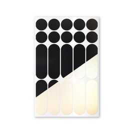 Reflective Sticker Set, Circles and Rounded Stripes, Reflective Sticker for Bicycle, Helmets, Prams (Black)