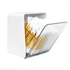 Obsoorth Qtip Holder with 2 Compartments, Clear Bathroom Vanity Cotton
