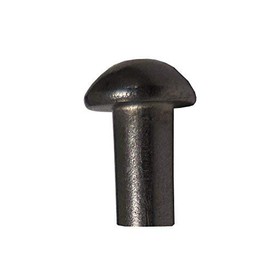 3/8" Dia. X 3/8" Length Steel Solid Round Head Rivet, Plain Finish, (Pack of 1 lb - Approximately 30 Pieces)