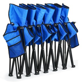 Yaheetech 6-seat Portable Folding Chair with Back for Outdoor Activities Sport Camping Beach, Space Saving, Lightweight and Carrying Bag
