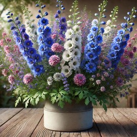22Day Seeds: Seeds Delphinium Dwarf Mix/Annual Flowers