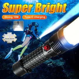 Packetman 300000lm Professional LED Diving Flashlight Underwater Scuba Torch Dive Light US