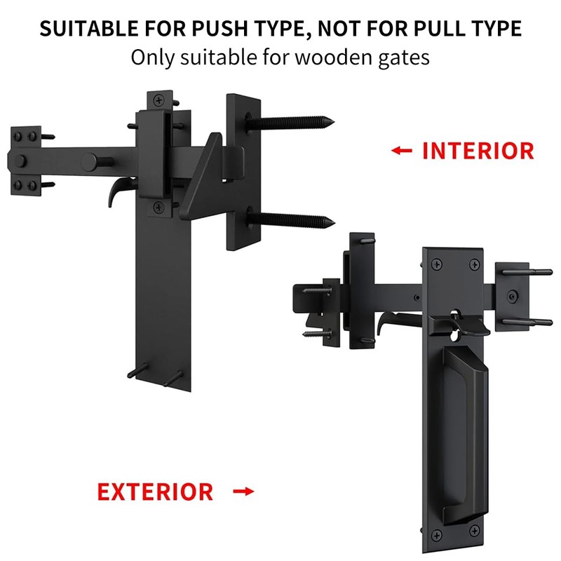Sdstone Gate Latch Heavy Duty for Wooden Fence，Aluminum Two Sided