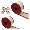 1 Roll 10 Yards Christmas Buffalo Plaid Ribbons, Burlap Wired