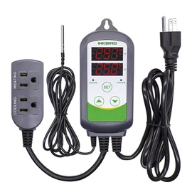 Inkbird ITC-308 Temperature Controller Thermostat Temperature Control Heating Cooling 2 Stage Outlet Digital Temperature Controller Temperature Switch Thermocontroller Aquarium 110V 10A 1100W