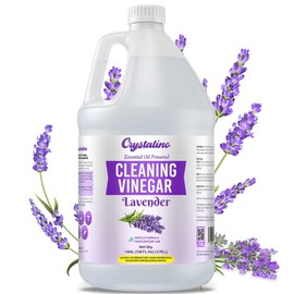 Crystalino Lavender Essential Oil Cleaning Vinegar for Home (1 Gallon) 6% Non-Toxic Distilled White, Vinegar for Cleaning Purpose, Vinagre Blanco, Vinger (128 Fl Oz (Pack of 1), Lavender)