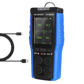 Gas Detector, 4-in-1 Gas Leak Detector Portable Natural Gas Detector Carbon Monoxide CO, O2 Combustible Gas EX, H2S, LCD Display High Accuracy 3 Types of Alarm Method, 3000 Data Storage