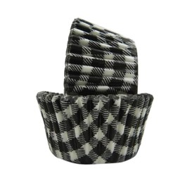 Regency Wraps Greaseproof Professional Grade Baking Cups, Pack of 40, Standard Liners, Black Gingham, for Cupcakes, Muffins, Candy, Non Stick