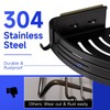 Adhesive Shower Caddy,2 Pack Black Rustproof 90° Bathroom Corner Shelf,Large