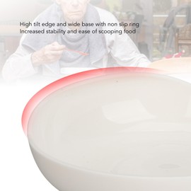 Self Feeding Adaptive Bowl, Easy To Clean Spill Proof Scoop Plate Sturdy with Anti Skid Base for Home for Parkinson Elderly Disabled
