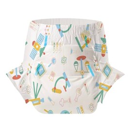 CutiePlusU Adult Diapers 10 Pieces, Disposable Incontinence Briefs with Tabs for Women and Men, Maximum Overnight Absorbency- Genius Baby (Large 37"-47")