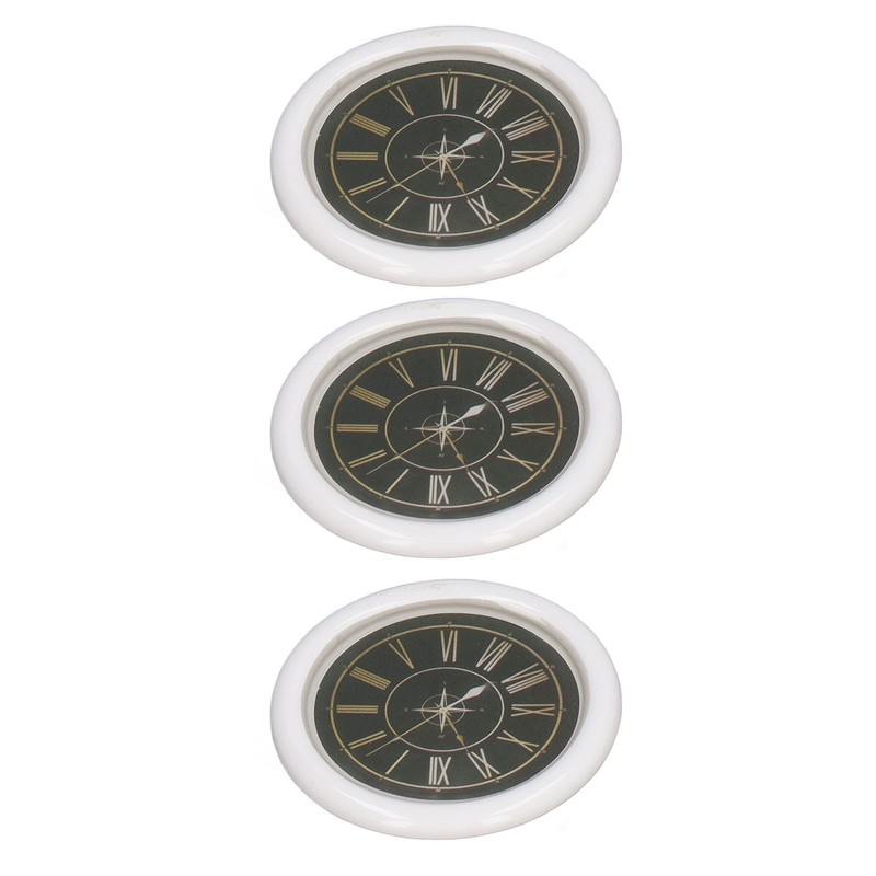 3 PCS Dollhouse Wall Clock 1:12 Dollhouse Miniature Round Wall