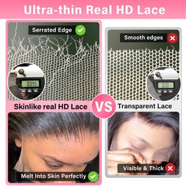 WOWANGEL 250% Density 13x6 SKINLIKE Real HD Lace wig, Front Wig Human Hair Pre Plucked Human Hair, Body Wave Self Growing Clean Hairline Invisible Knots Unprocessed Brazilian Remy Hair 18 Inch