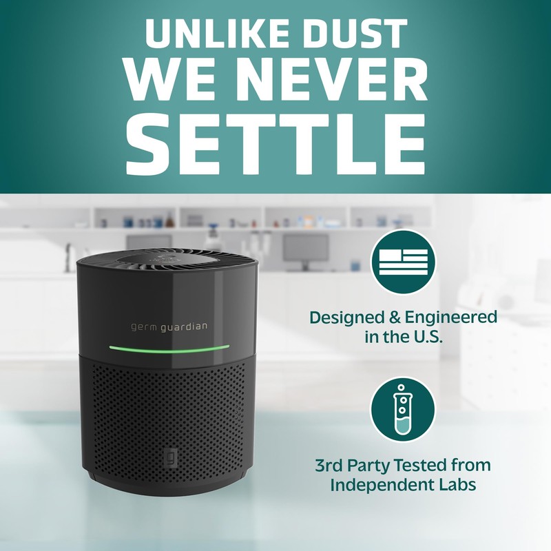GermGuardian Airsafe+ Air Purifier for Home, for Wildfire Smoke, Pets,