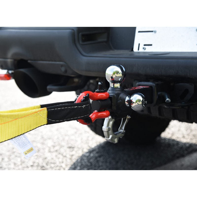 TOPTOW Trailer Hitch Tri-Ball Hitch Mount with Chrome 1-7/8-in, 2-in,