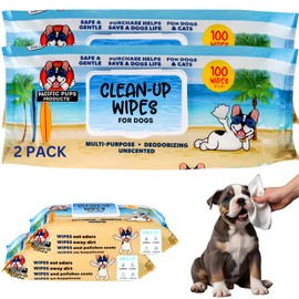 Dog Wrinkle Wipes English Bulldog - 200 count - Gentle, Plant Based, Unscented Bulldog Face Wipes - Frenchie Wrinkle Wipes - Dog Wipes for Paws and Butt, Dog Wipes Cleaning Deodorizing