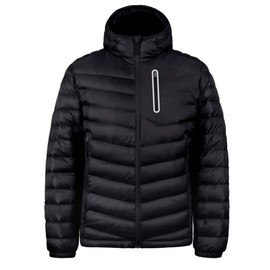 Men's Down Jacket Hooded Packable Down Puffer Jacket Lightweight Water-Resistant Insulated Down Jacket Upgrade Black XXL