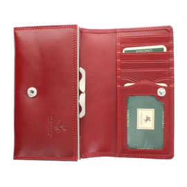 Visconti Monza Collection MARIA Vegetable Tanned Ladies Leather Clip Purse MZ12 Red