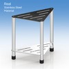 LarFaFa Stainless Steel Shower Stool, 15.4'' H Shower Foot Rest,