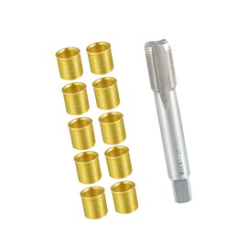 A ABSOPRO Outer/Universal Spark Plug Thread Repair Tools with M14x1.25 Inner Inserts and M16x1.25 Tap/High Speed Steel Tap Spark Plug/Metal / 1 Set/Gold Tone Item Replacement