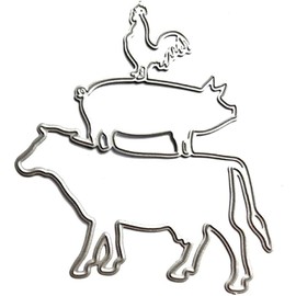 Pig Cow Chicken Metal Cutting Dies Stencils for DIY Scrapbooking Decorative Embossing Paper Cards Template Decor Die Cut Metal Cutting Dies Clearance Die-Cutting and Embossing