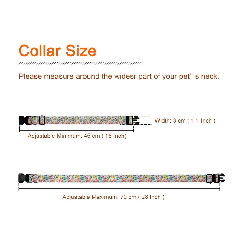 Sweet Donuts Cupcake Dog Collars Soft Adjustable Collar Strap for